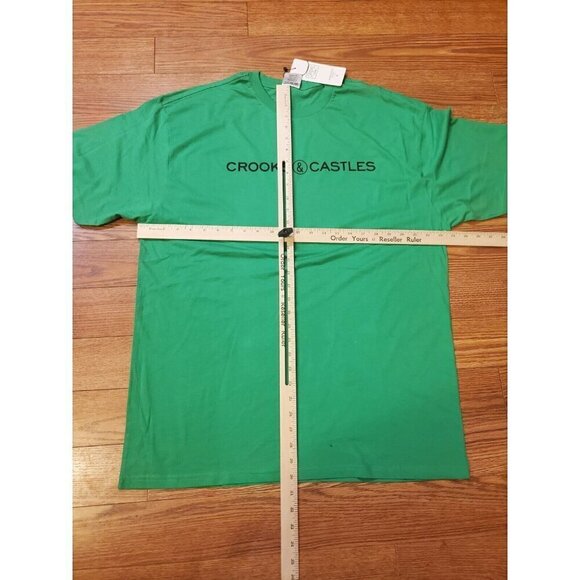 Crooks & Castles T-shirt Men's Size XL Green Logo Short Sleeves Streetwear NWT - Picture 7 of 8